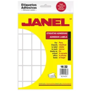Etiqueta blanca JANEL clasica no. 2 con1280 etiquetas de 16x22mm