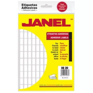 Etiqueta blanca JANEL clasica no. 4 con2520 etiquetas de 8x20 mm