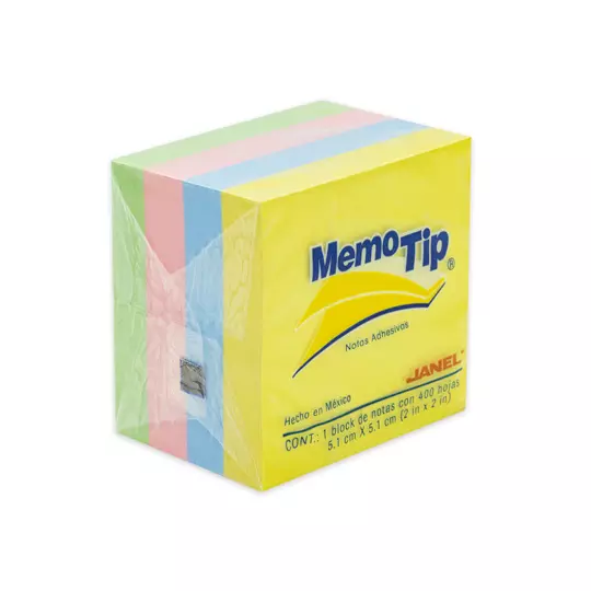 Notas adhesivas Mini Memo Tip pastel 2x2pulg 1 block con 400 hojas