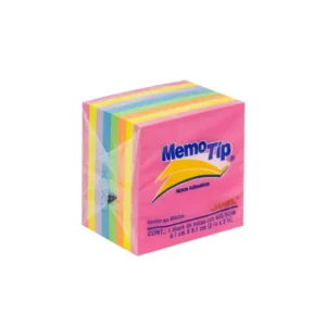 Notas Adhesivas Mini Memo Tip Neon 2x2  1" cubo con 400 hojas