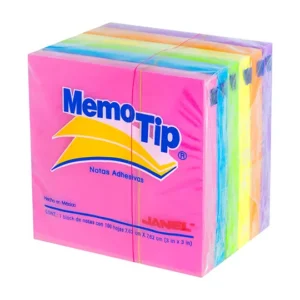 Notas Adhesivas Memo Tip neon 3x3 pulg 6blocks con 100 hojas cada uno