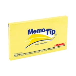 Notas Adhesivas Memo Tip amarillo 3x5 pulg de 7.62cm x 12.7cm 1 block con 100