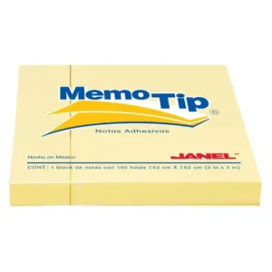 Notas Adhesivas Memo Tip amarillo 3x3 1" block con 100 hojas