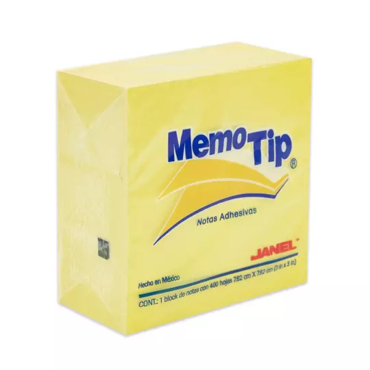 Notas Adhesivas Memo Tip amarillo 3x3 pulg 1 block con 400 hojas