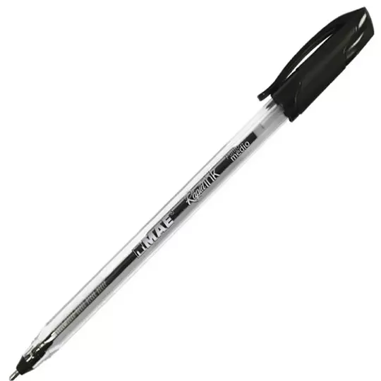 Boligrafo MAE negro punto mediano caja con 12 piezas