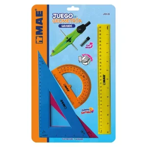 Juego de Geometría MAE Irrompible Grandecon Compás Plástico