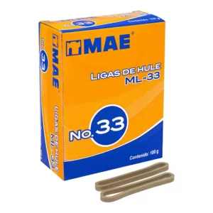 Liga de hule mae no. 33 caja con 100grs.