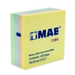 Notas Adhesivas MAE colores pastel 3x3 block con 400 hojas de colores.