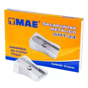 Sacapuntas metálico triangular mae cajacon 24 piezas