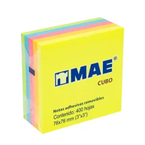 Block de notas adhesivas colores neon 3x3 MAE