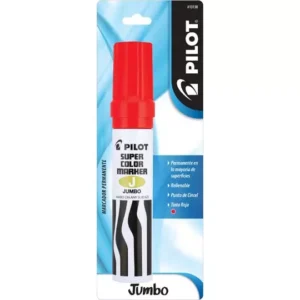 Marcador permanente Jumbo Pilot punta cincel hasta 12.5 mm, rojo, blister