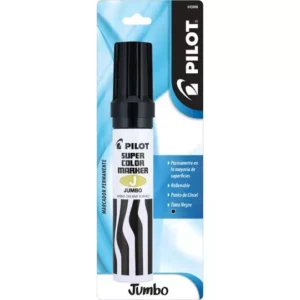 Marcador permanente Jumbo Pilot punta cincel hasta 12.5 mm, negro, blister